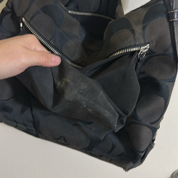 Y2K Coach Hobo Signature Black Logo Crossbody Satchel F1060-F15067 - Picture 7 of 11